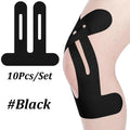 Precut Kinesiology Tape Knees Waterproof Elastic Breathable Knee Qme black