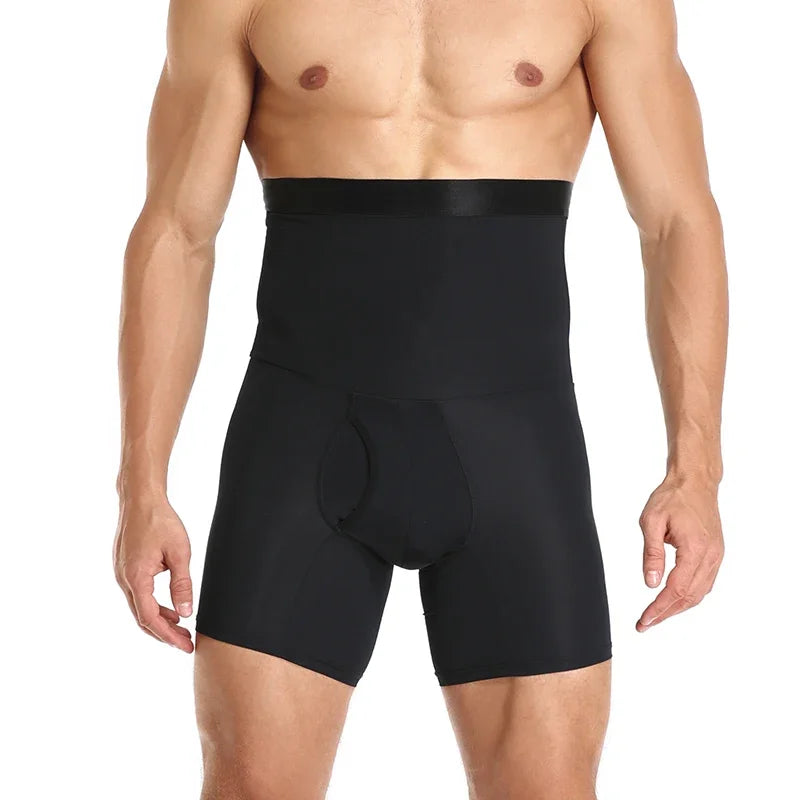 Mens Body Shaper Control Compression Shorts Belly Slimming Shapewear Abdomen Reducer Panties Fitness Boxer Pants Underwear Qme Bk 3XL