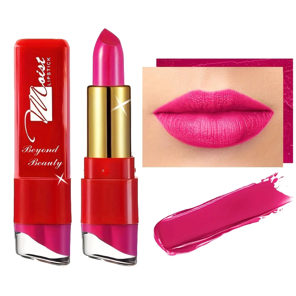 12 Colors Creamy Moisturizing Lipstick Long Lasting Leaning Tower Qme