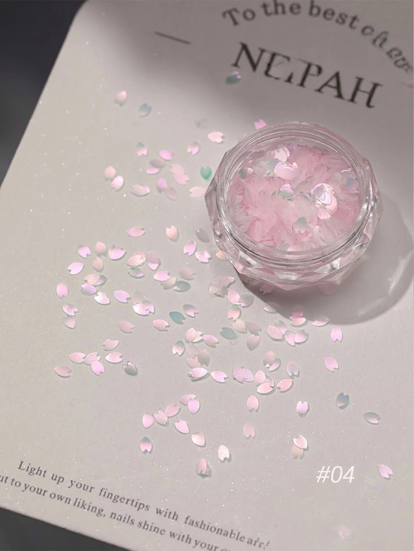 1 Pink Cherry Blossom Glitter Nail Art Heart Flower Butterfly DIY Qme 04