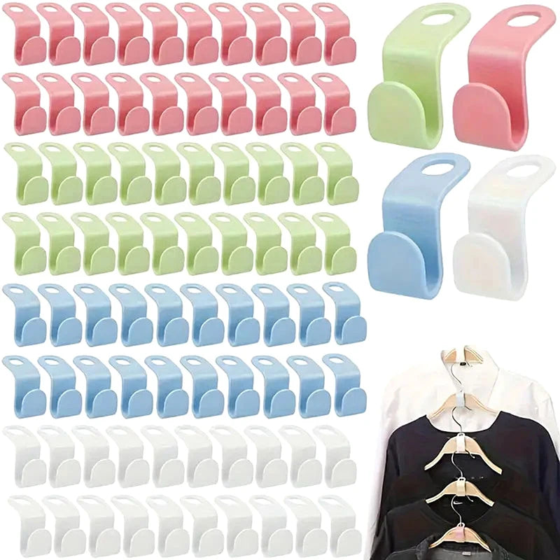 Wardrobe Coat Extender Clips Holder Space Saving Mini Clothes Hanger Qme