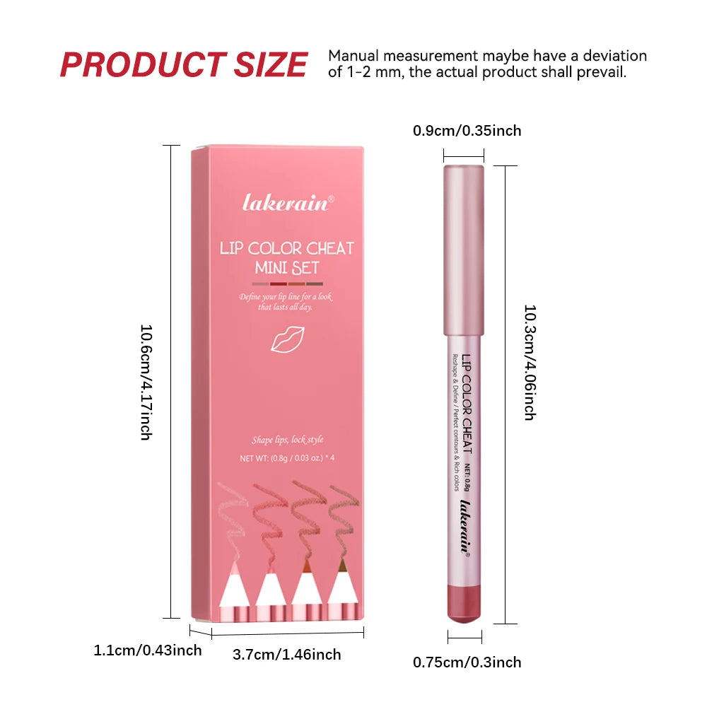 Lip Cheat Mini Liner Moisturizing Smooth Portable Long-lasting Qme