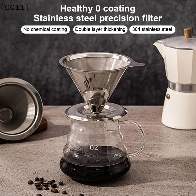 Stainless Steel Pour Over Coffee Filter Ultra Fine Mesh Food Grade Qme