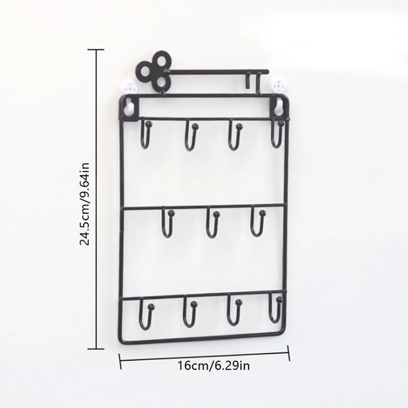 Wall Mounted Key Hook Clip Storage Rack Practical Multifunctional Qme