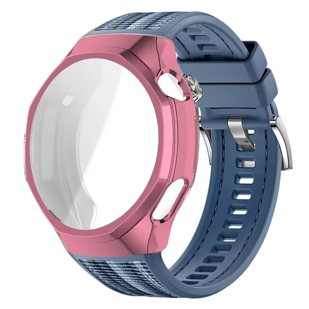 TPU Case+strap Huawei GT6 Soft Silicone+nylon Woven Bracelet Band