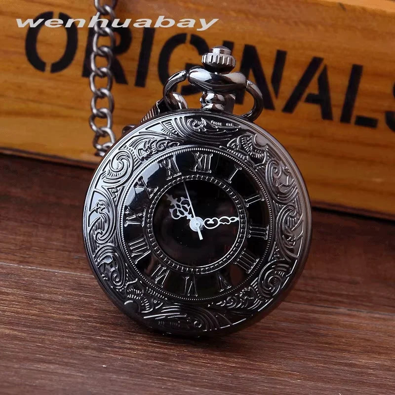 Vintage Bronze Necklace Pendant Quartz Pocket Watch, Birthday Jewelry Gift For Friends Qme Multicolor