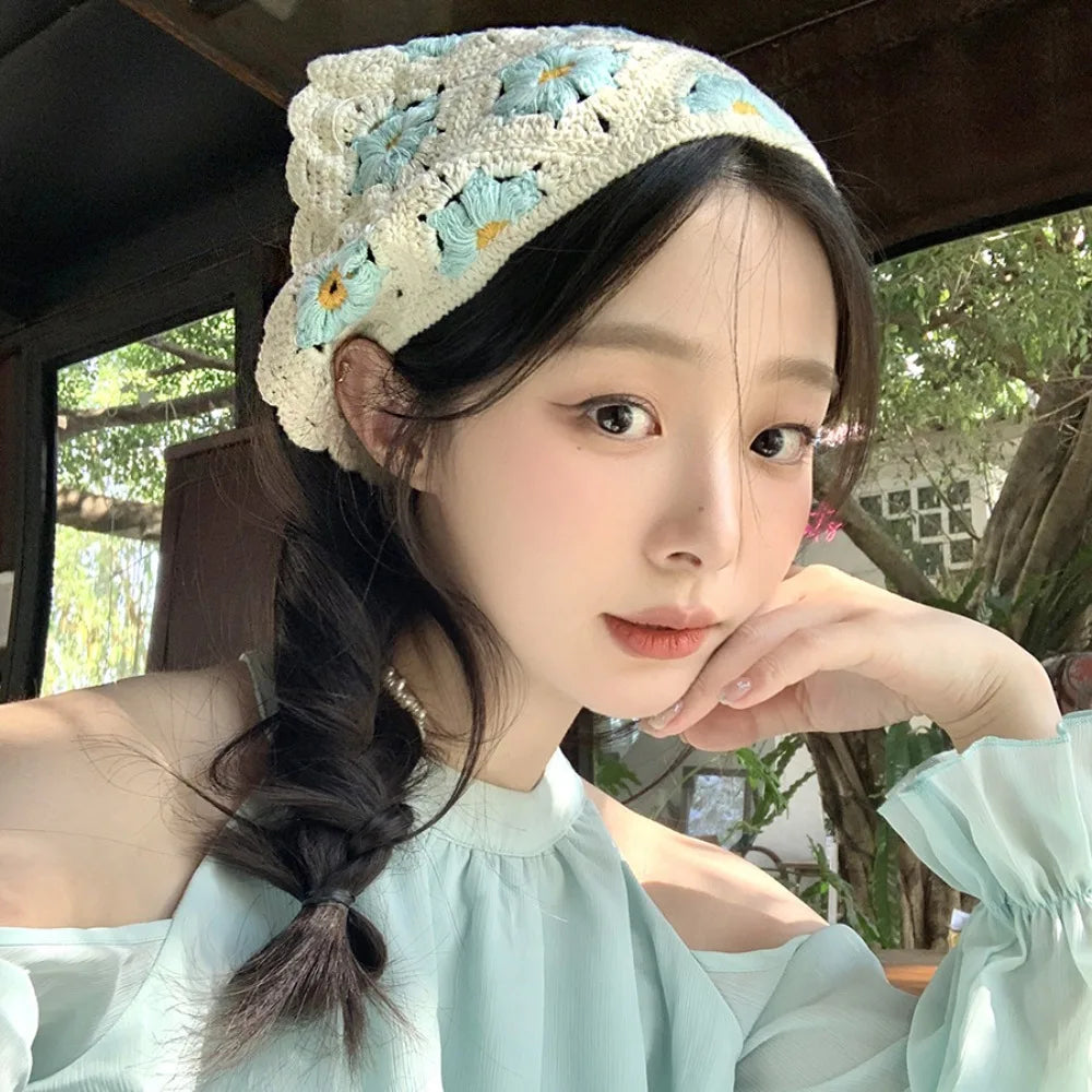 Cute Hair Band Knitted Headband Floral Bohemian Women Scarf Girl Qme Style 6