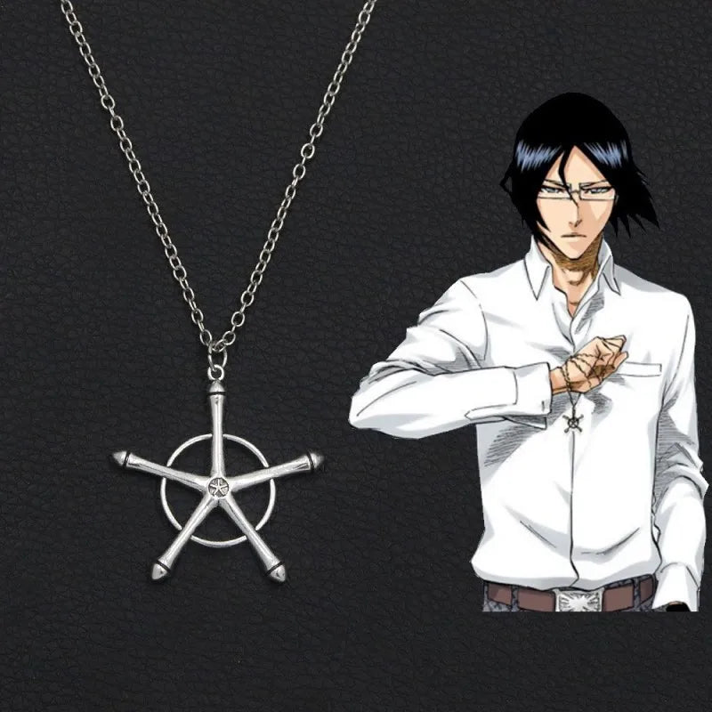 Alloy Necklace Cosplay Anime Bleach Quincy Ishida Uryuu Neutral Choker Chain Bracelet Pendant Jewelry Accessory Holiday Gift Qme