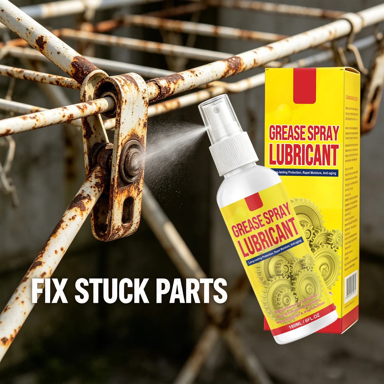 Multi-purpose Rust Remover Eliminate Rust Stains Reduces Friction & Noise Waterproof Long-Lasting Protection Rust Removing Spray Qme