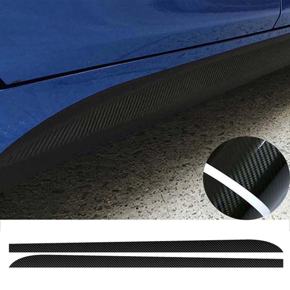 2pcs Car Decals Side Skirt Sill Stripe Body Stickers for BMW 1 3 4 5 6 Series F30 F35 F31 Black/Carbon Fiber Black Accessories Qme