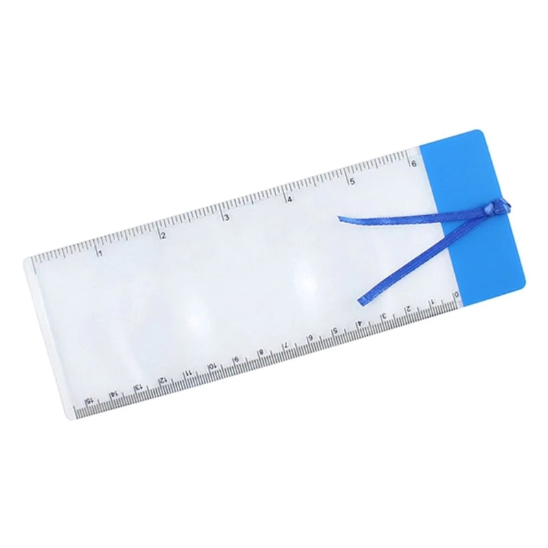 Portable Hand Held Ruler Magnifier Bar Measuring Scale Acrylic Qme