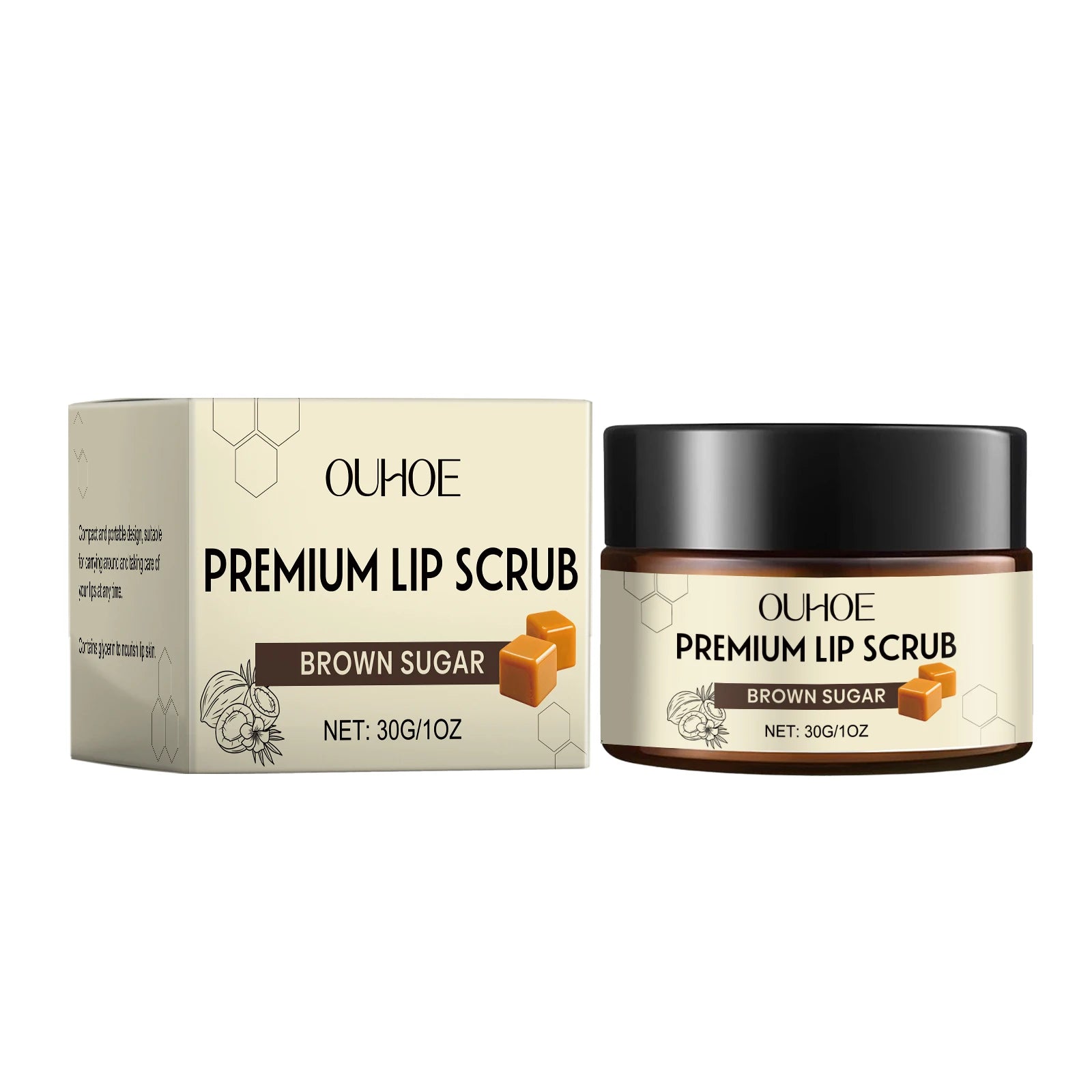 Brown Sugar Lip Scrub Gentle Exfoliating Dead Skin Removal Fade Lip Lines Moisturizing Nourishing Dry Chapped Lip Care 30g Qme 30g Boxed