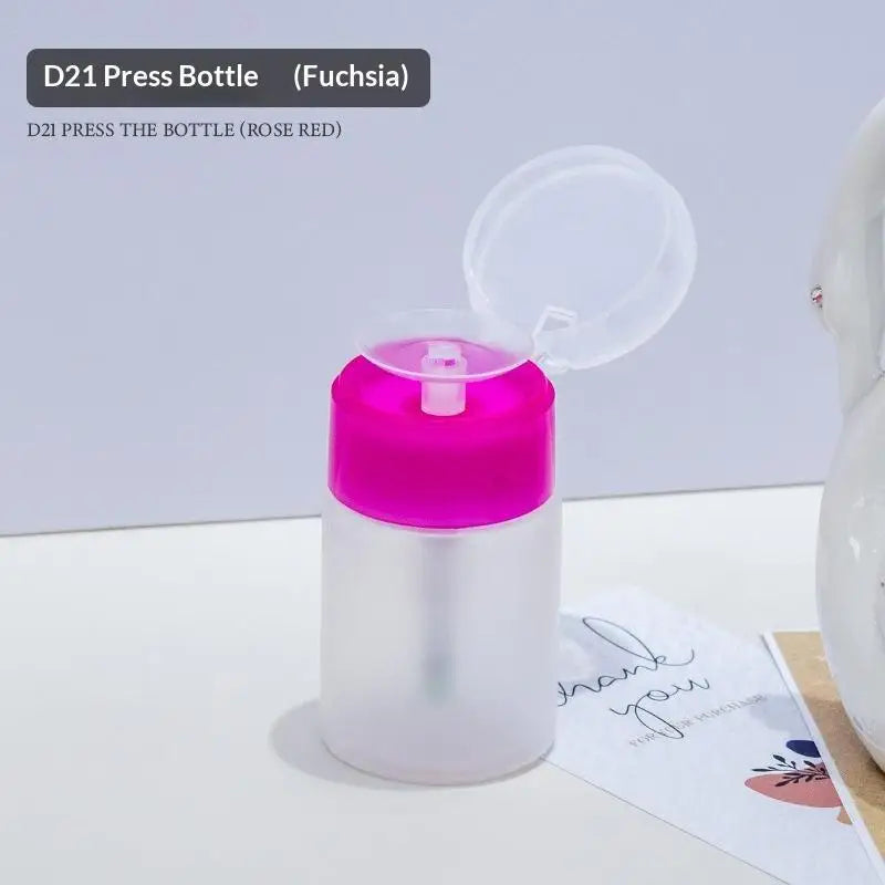 Nail Art Press Pump Bottle Leakproof Design Easy Dispensing Home DIY Qme Red