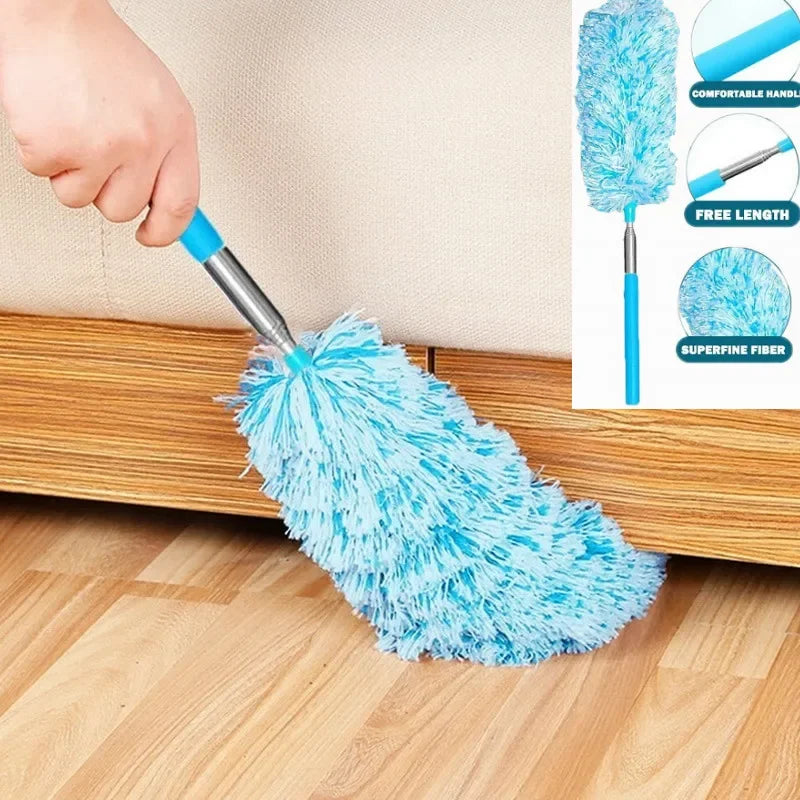Telescopic Electrostatic Dust Cleaning Brush Extendable Microfiber Duster For Household Car Ceiling Fan Furniture Cleaning Tool Qme