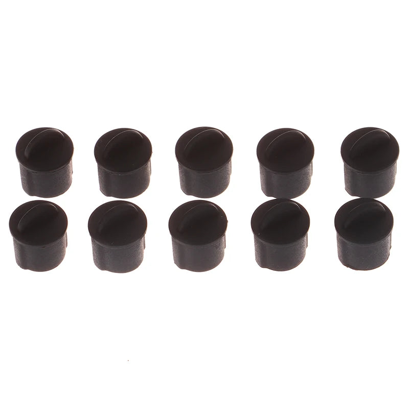 Uxcell 10pcs Silicone BNC Anti-Dust Stopper Cap Cover for Female Jack Black Inside Install Dia 9.5 mm - 11 mm. Qme