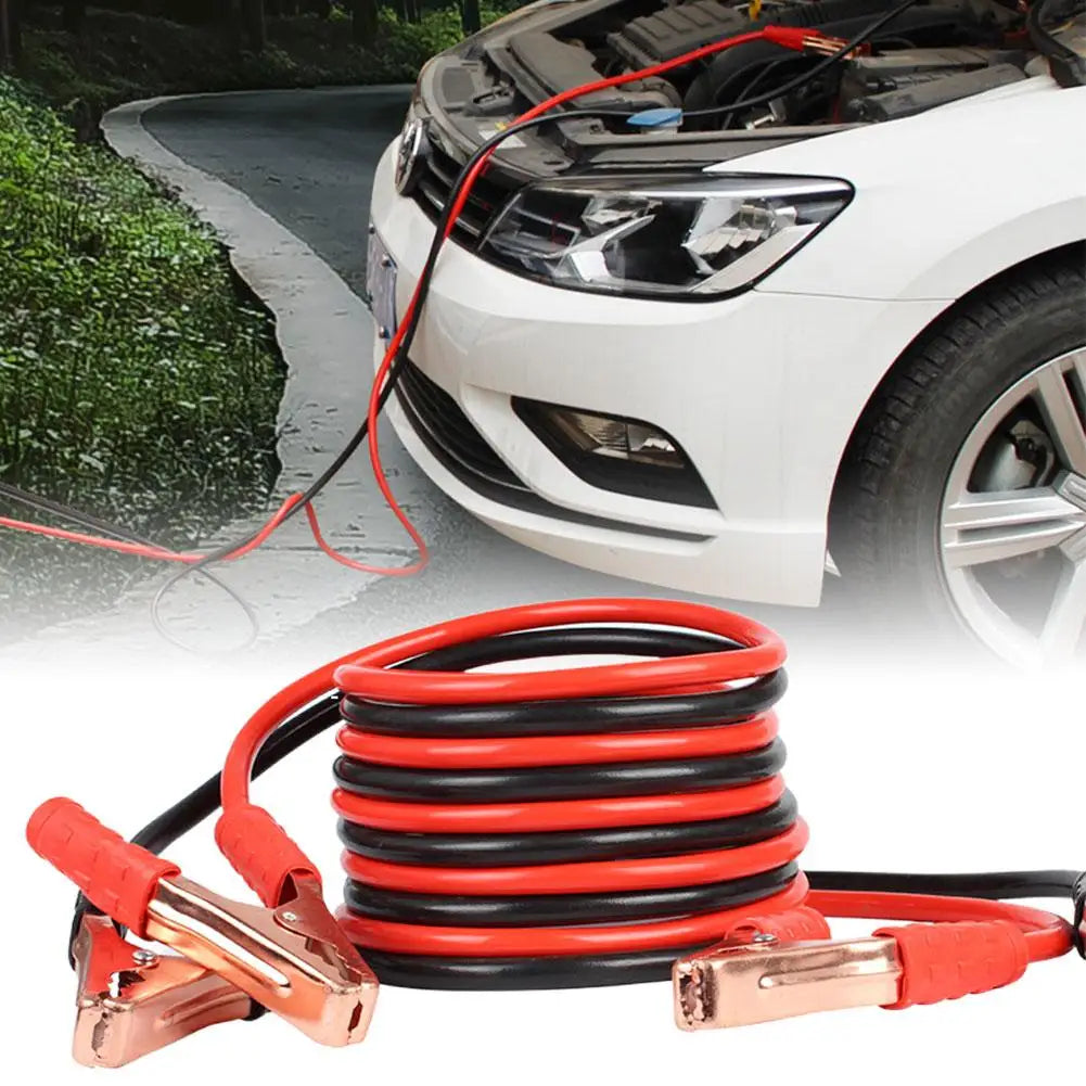 NEW 1.8 M 500A Car Battery Jump Cable Booster Cable Line Emergency Jump Starter Leads Van SUV Double-ended With Clamps Clips Qme Default Title