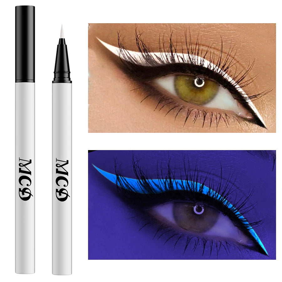 UV Light Neon Eyeliner Pen Eyes Makeup Blue Green Waterproof Liquid Qme 06