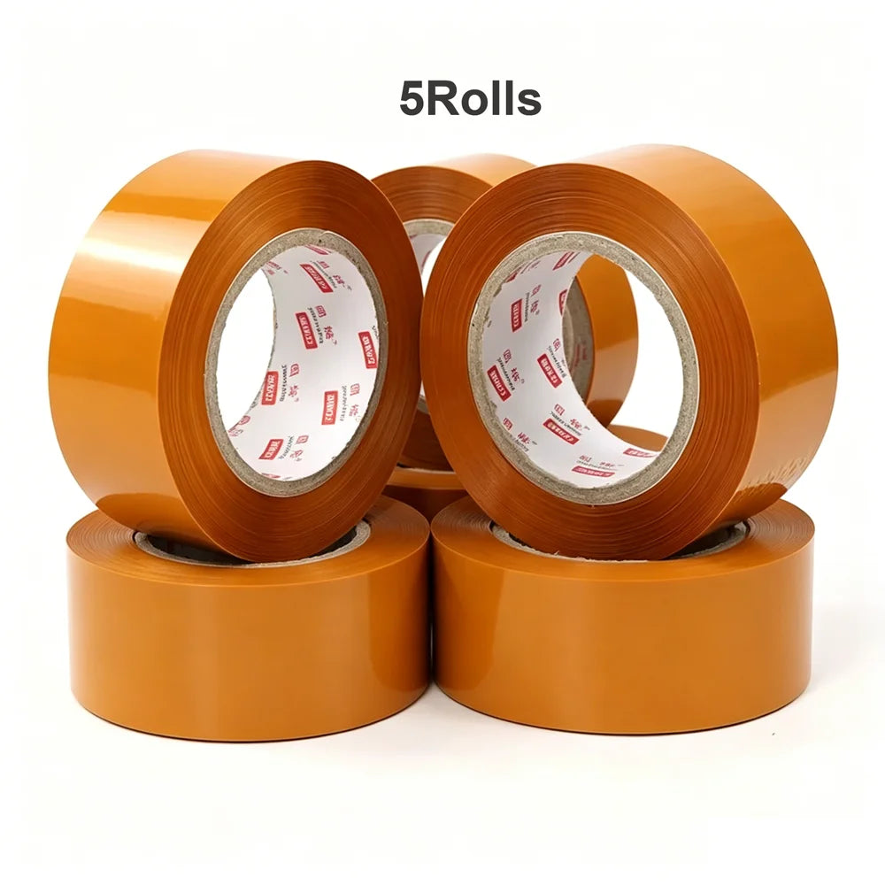 5/3/1Rolls Yellow Packing Tape Silence Low Noise Carton Sealing Tape for Shipping Moving Boxes Sealing & Packaging Superior Hold Qme 5.2cm 5Rolls 1.5mm 5.2mm