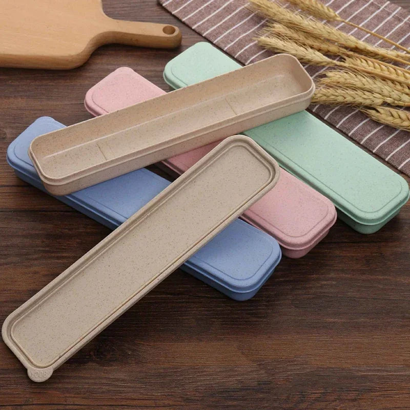 Portable Travel Tableware Eco-friendly Storage Box Case Food Grade Dinnerware Kitchen Fork Spoon Box Kid Cutlery Set Organizer Qme