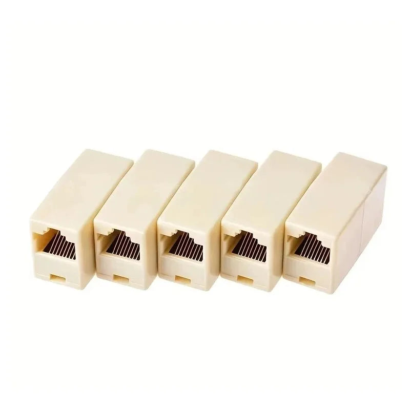 50PCS Network 8P8C Dual Connector 2-Wire 8-Core Cat5 Ethernet RJ45 Female to Female Straight Through Adapter Qme