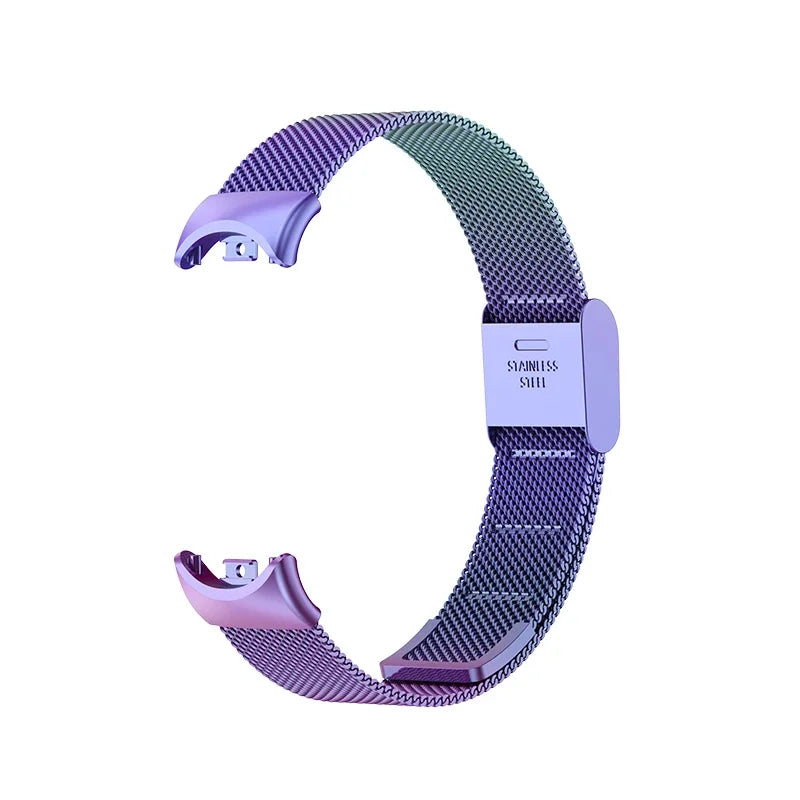 Metal Mesh Stainless Steel Strap for Xiaomi Mi Band 8 Smart Bracelet Replacement Accessories Watchband Miband 8 Smartwatch Qme Color for Miband 8