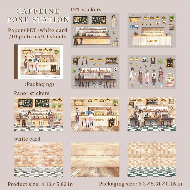 10Sheets Relaxing Holiday Sticker Book Scenic Landscape Theme for Scrapbooking Journaling Decorate Laptop Phone Case DIY Crafts Qme 5