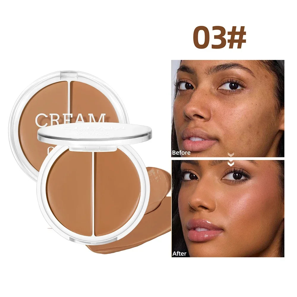 QIBEST Cream Foundation Full Coverage Long Lasting Waterproof Concealer Anti Dark Circle Freckle BB Cream Brighten Makeup Base Qme 03