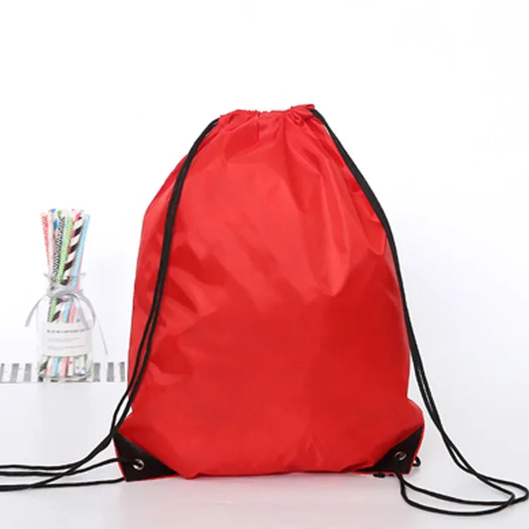 Waterproof Gym Bag Drawstring Sack Fitness Travel Outdoor Backpack Qme Red