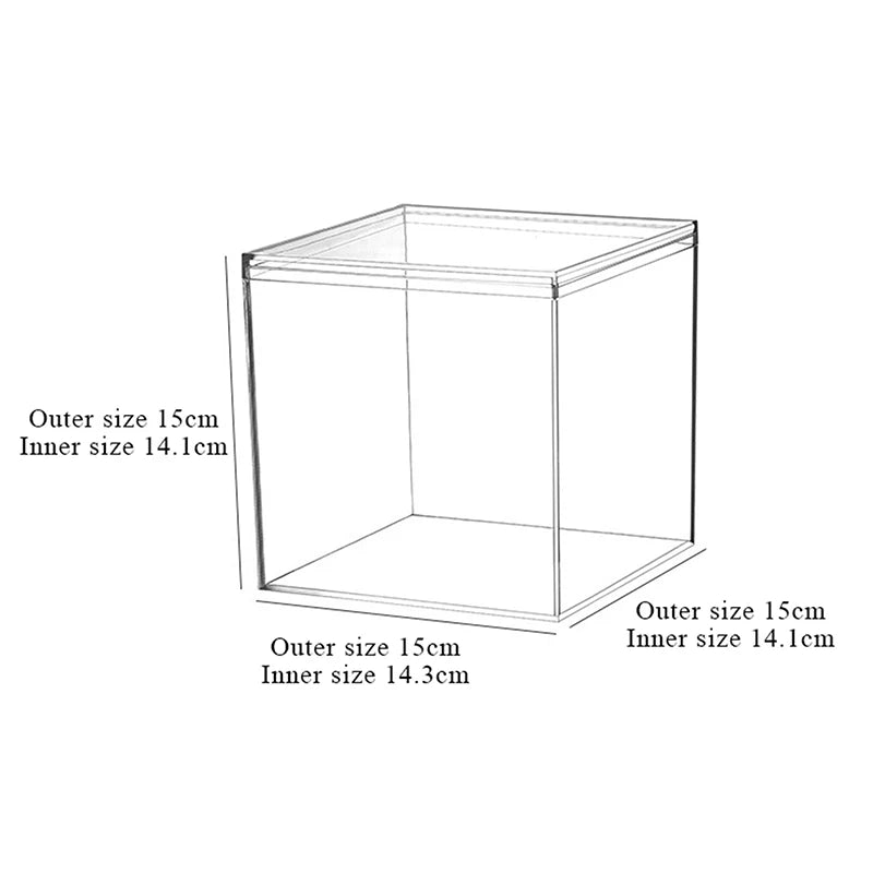 Transparent Acrylic Dust Cover Party Decor Plastic Box Durable Multi Qme A5