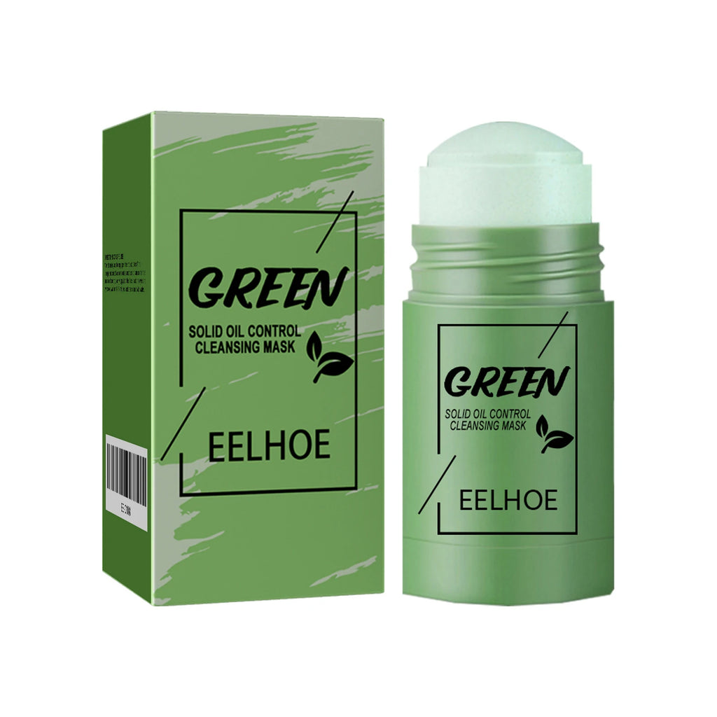 Green Tea Cleansing Solid Face Mask Cleansing Pores Remove Acne Blackhead Oil Control Shrink Pores Brightening Face Skin Care Qme 40g Boxed