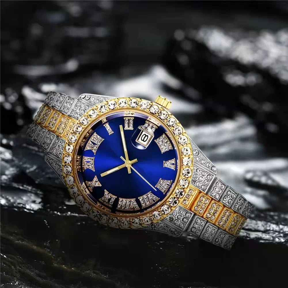 Luxury Fashion High-end Mantianxing Diamond Steel Belt Men's Quartz Qme