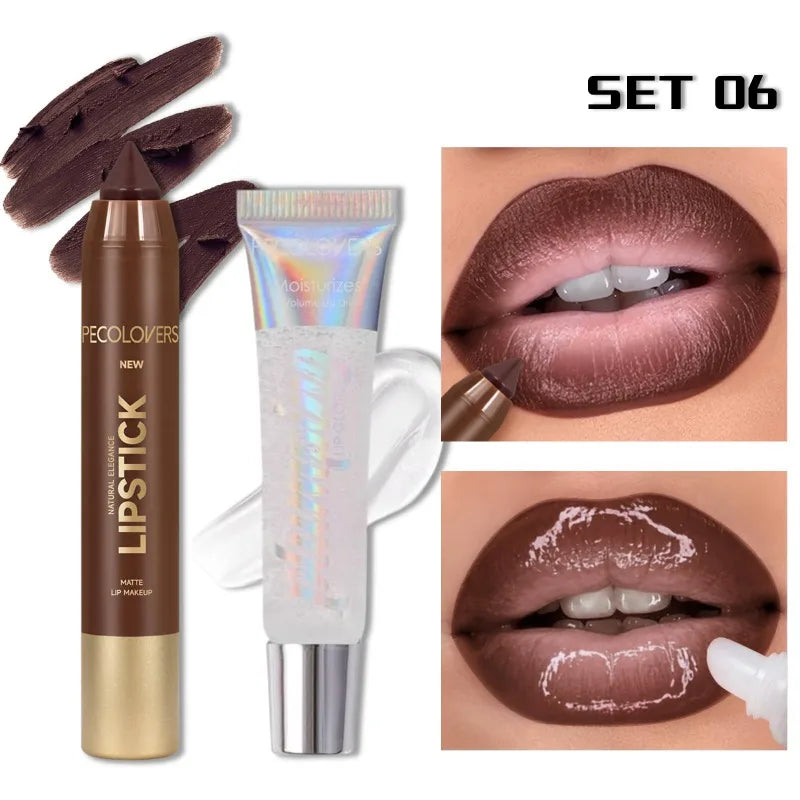 Lipstick Suit Lip Liner Gloss Depicting Contour Lips Moisturizing Qme 06