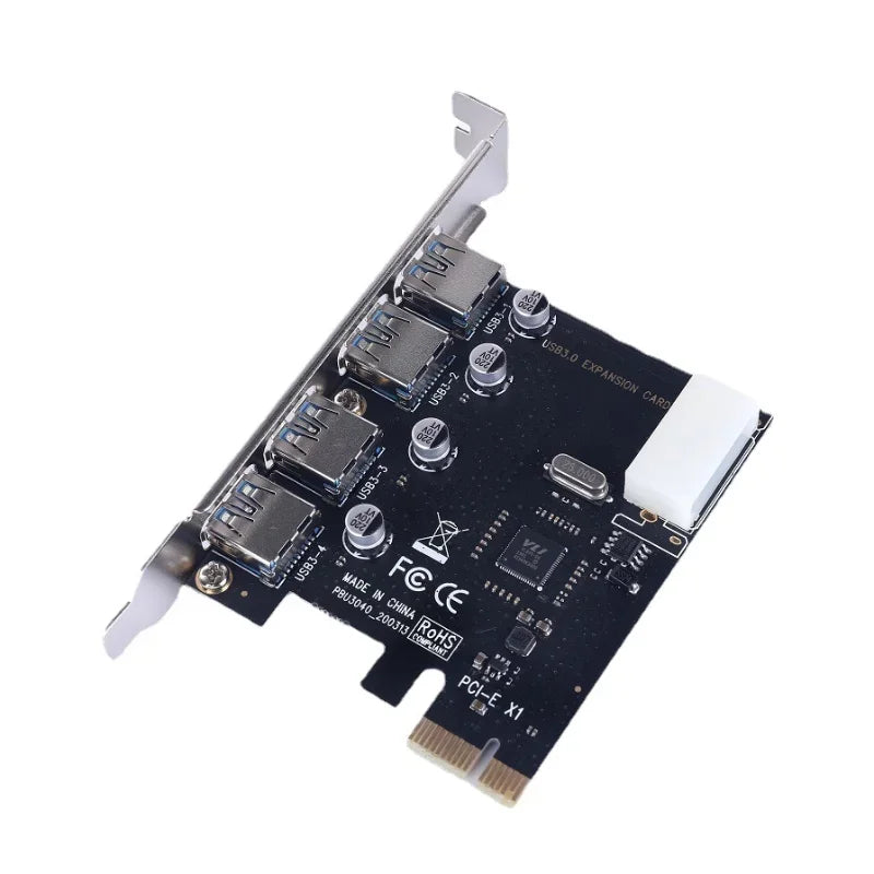 USB 3.0 PCI-E Expansion Card Adapter 4 Port USB 3.0 Hub Internal Header USB 3 To PCIE PCI Express Adapter Card Qme