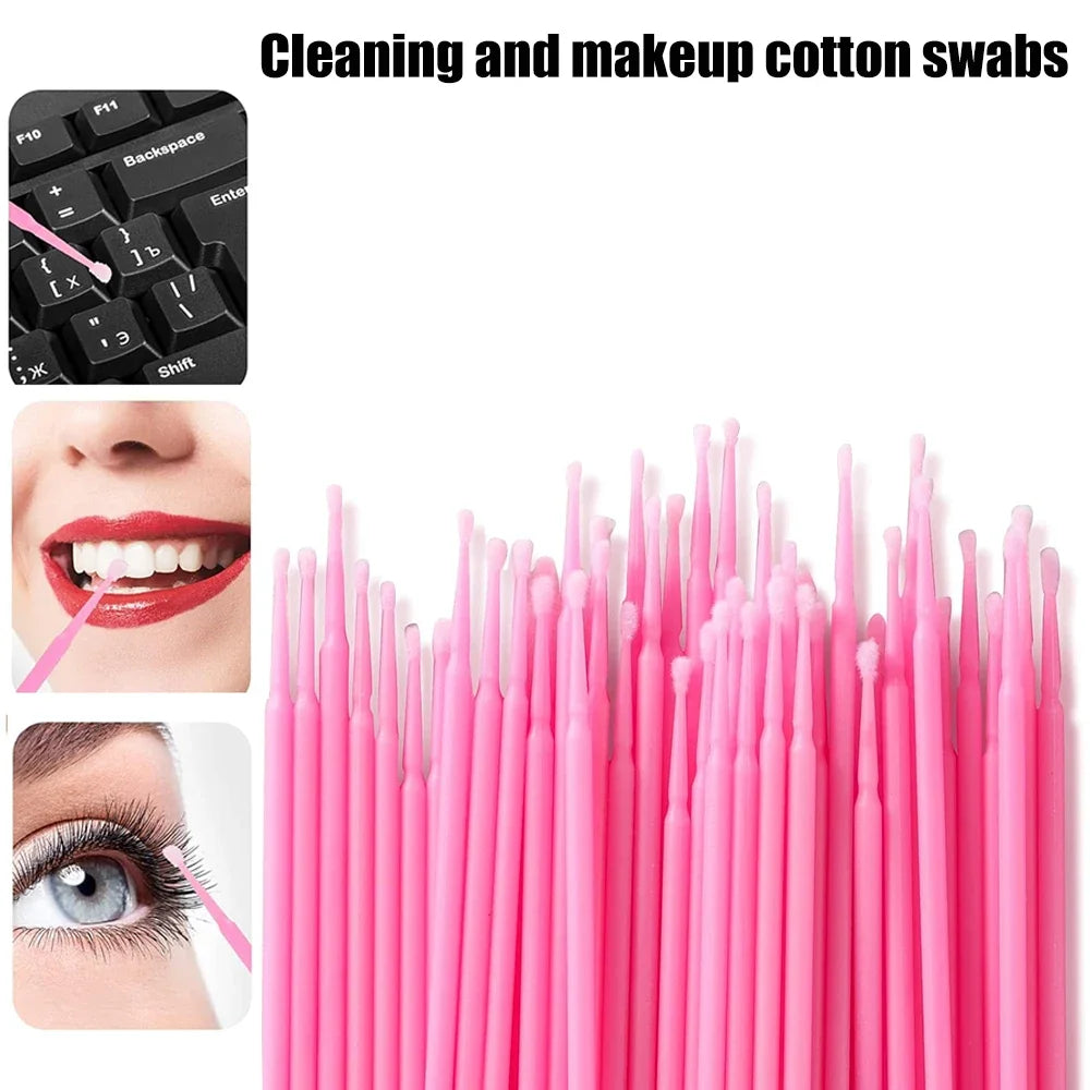 300/2000pcs Disposable MicroBrush Eyelash Extension Brushes For Makeup Nail Art Individua Applicator Lash Cleaning Removing Tool Qme