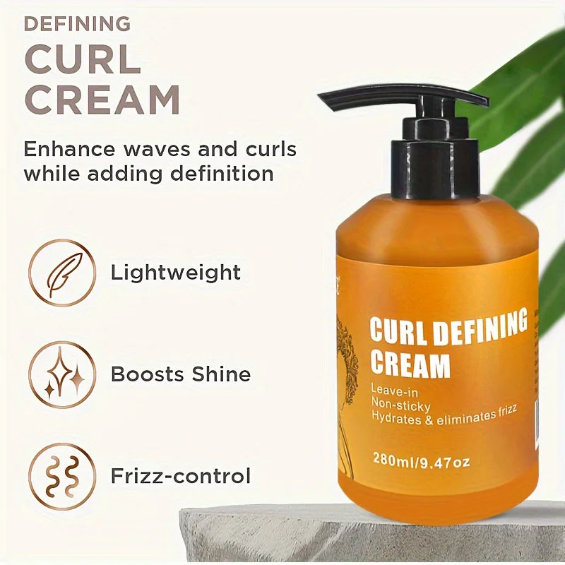 GZE CURL DEFINING CREAM with Argan Oil for Wavy and Curly Hair Hair Moisturizer and Deep Conditioning for Shine and Bounce Qme