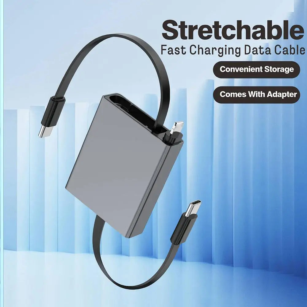 For Arrival Telescopic USB Cable Type C 66W PD 4 In 1 Data Cable Fast Charging Retractable For IPhone Samsung Mobile IPad Laptop Qme