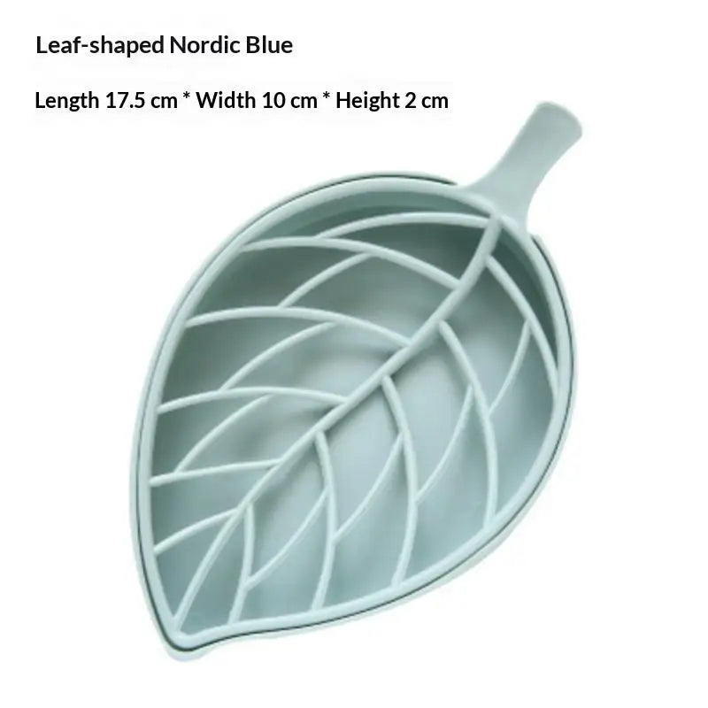 Leaf-Shaped Soap Dish 2 Layers Drain Soap Box Bathroom Dish Plate Case Home Shower Soap Holder Bathroom Accessories Qme A2