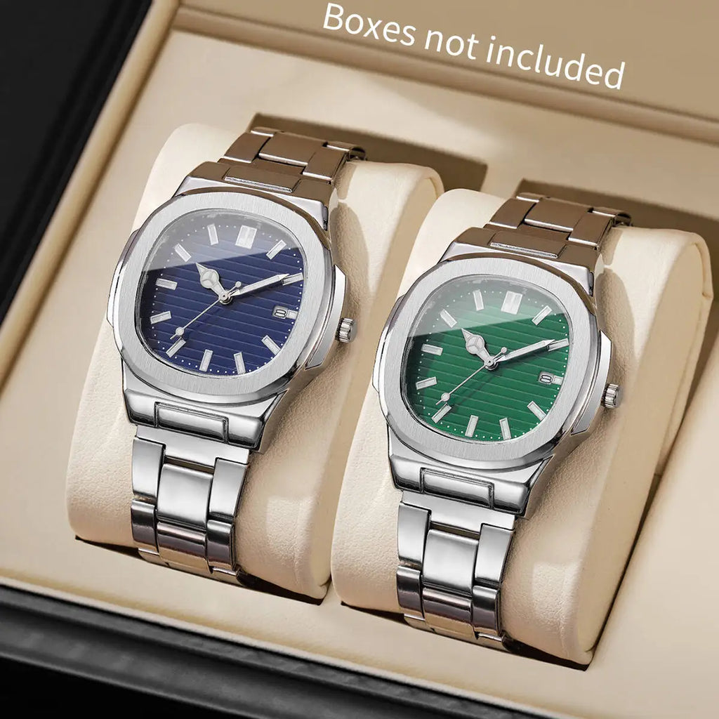 Fashion Business Men's Watch: Stainless Steel Strap, Three-Subdial Quartz Wristwatch with Multi-Function Qme