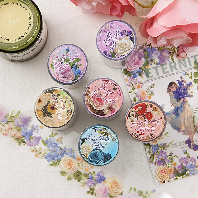 50mm*2m Lace Flower Landscaping Material Decor PET Tape roll Creative Journal Collage Scrapbooking Stationery School Supplies Qme