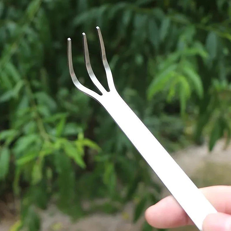 Handheld Rustproof Rake Home Gardening Tool Stainless Steel Root Qme