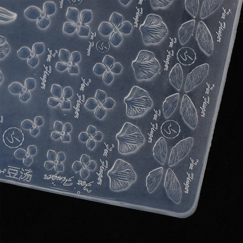 3D Silicone Flower Nail Carving Mold Butterfly Stamping Plate Nails Qme