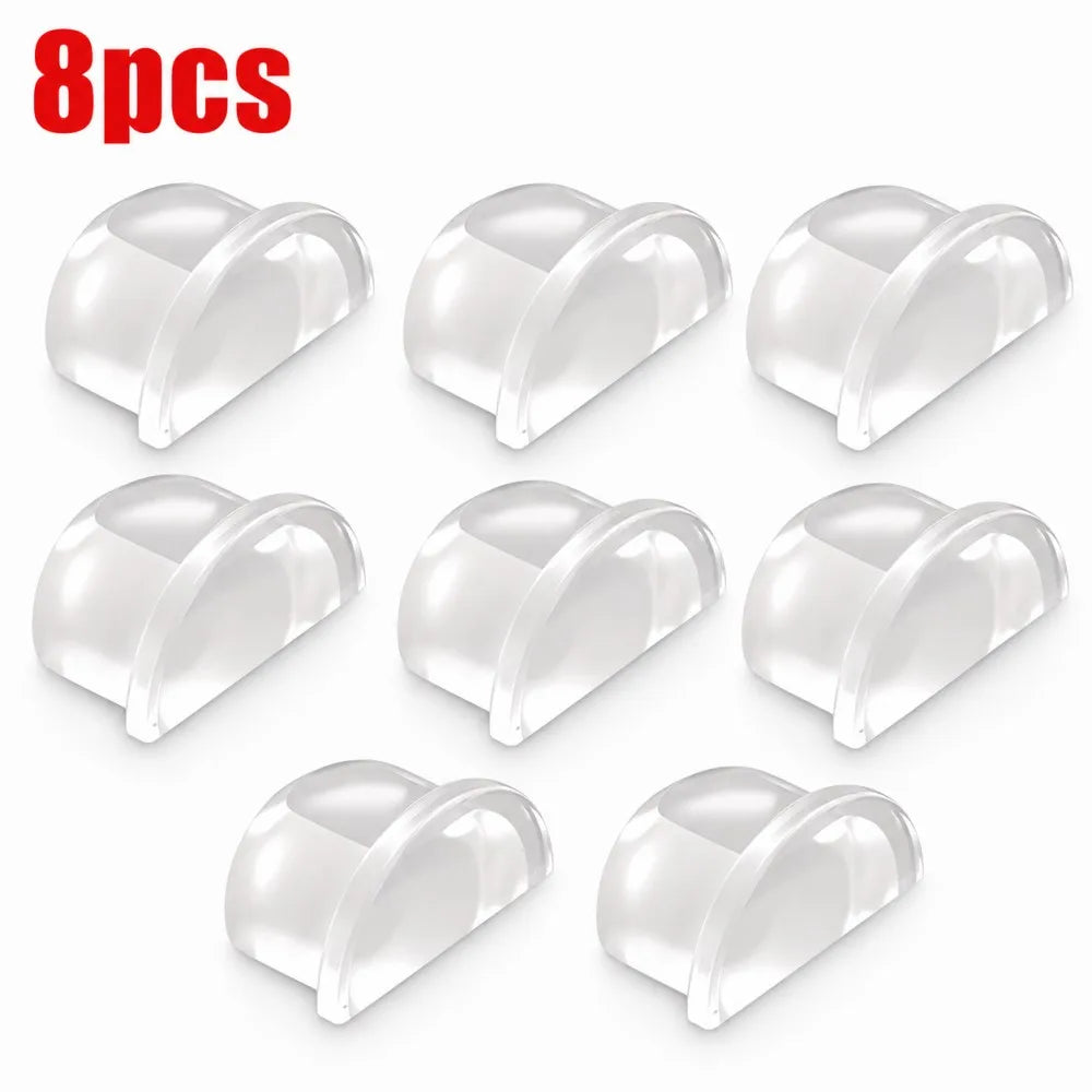 1-8pcs Transparent Silicone Door Stopper Self Adhesive Wall Protector Rubber Bumper Pad For Door Handle Cabinet Corner Furniture Qme 8pcs