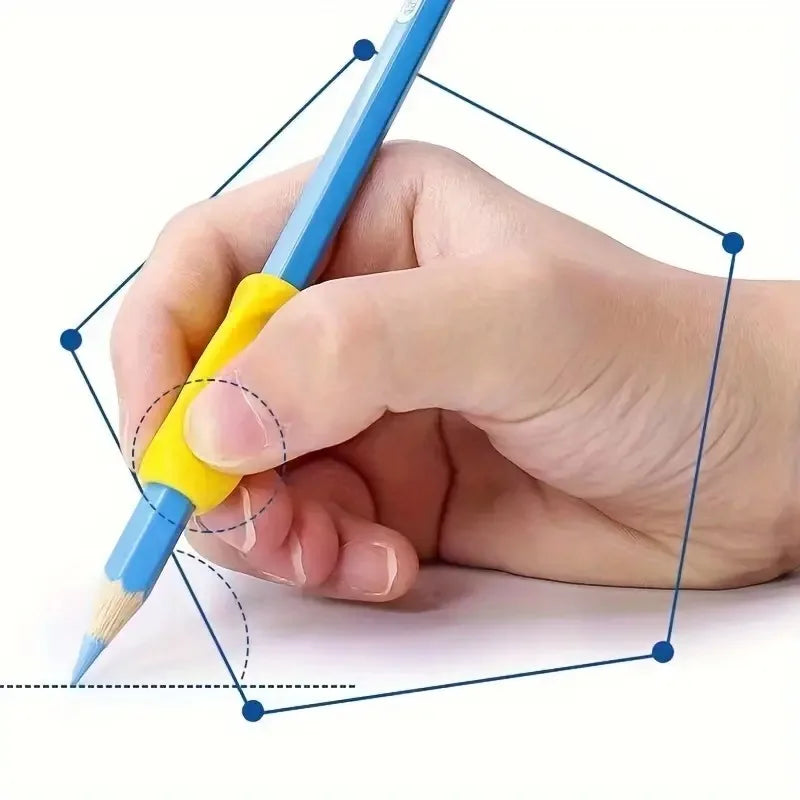 Silicone Pencil Grips, 5/10pcs Posture Correction Pen Holders For Kids & Students,Adjustable Holder,Random Colors Qme