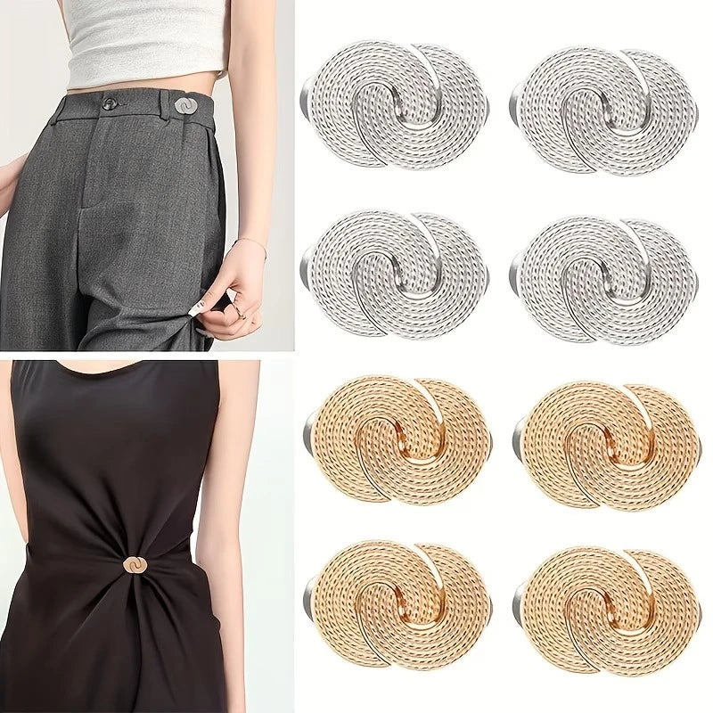2/3PCS Pant Waist Tightener Adjustable Buttons Pins for Loose Jeans No Sew and No Tools Waist Cincher Clip for Clothing Skirts Qme