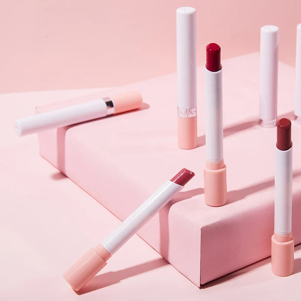 Creative Cigarette Lipstick Set 4 Colors Matte Long Lasting Waterproof Matt Lip Stick Tube Nude Red Lips Makeup Qme