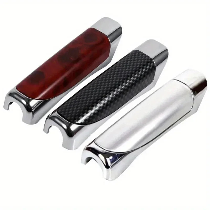 Universal Car Handbrake Protect Cover Styling Wooden Carbon Fiber Decor High Quality ABS Smooth SUV Interior Accessory Qme