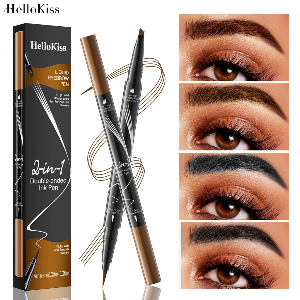 4 Point Eyebrow Pencil Waterproof Liquid Eyebrow Pen Makeup Long Lasting Cosmetic Microblade Brow Pencil Qme