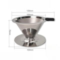 Food Grade 304 Stainless Steel Coffee Infuser Dual-Layer Filter Reusable Dripper Holder Rust Resistant Easy Clean Design Qme 1pc