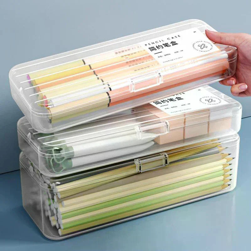 Fashion Pencil Cases Simple Matte Transparent Box High-capacity Qme