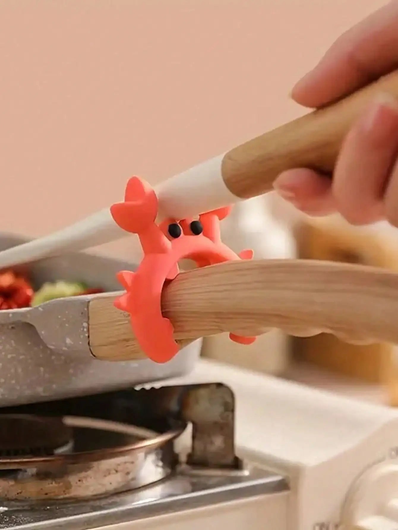 1 2 3 Crab Shaped Silicone Spatula Holder Kitchen Utensil Placement Qme